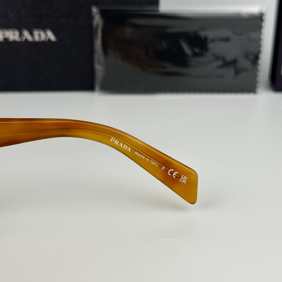 NEW Prada PRA06S 11P60C Cognac Tortoise Green Square Unisex Sunglasses PR A06S - Picture 8 of 8